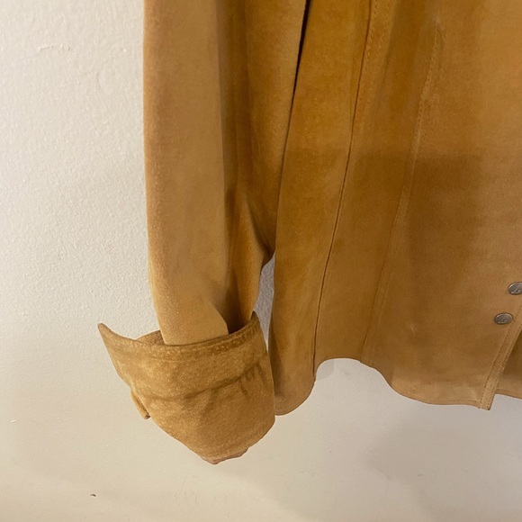 Tan 100% Leather Shell Jacket sz L - Picture 3 of 4